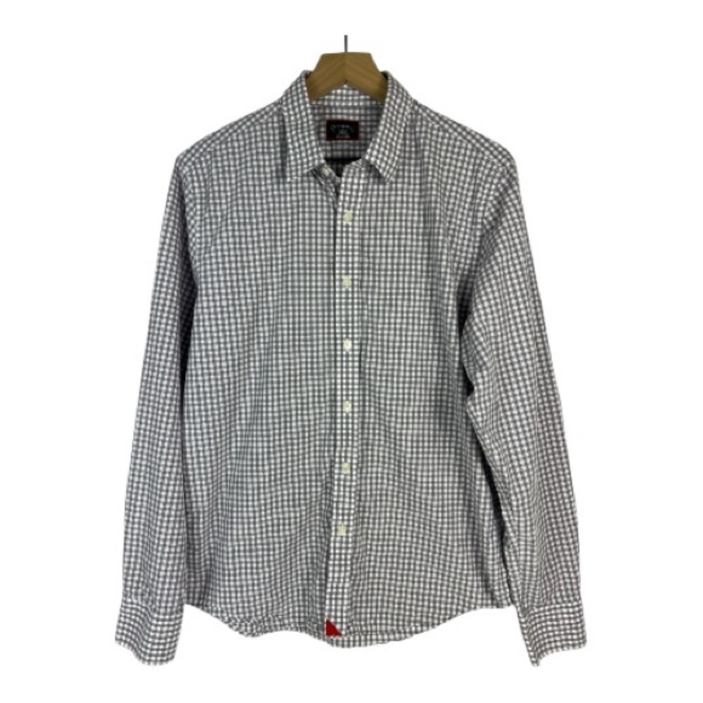 UNTUCKit  Sz Large Slim Fit Grey/White Gingham L/S Shirt